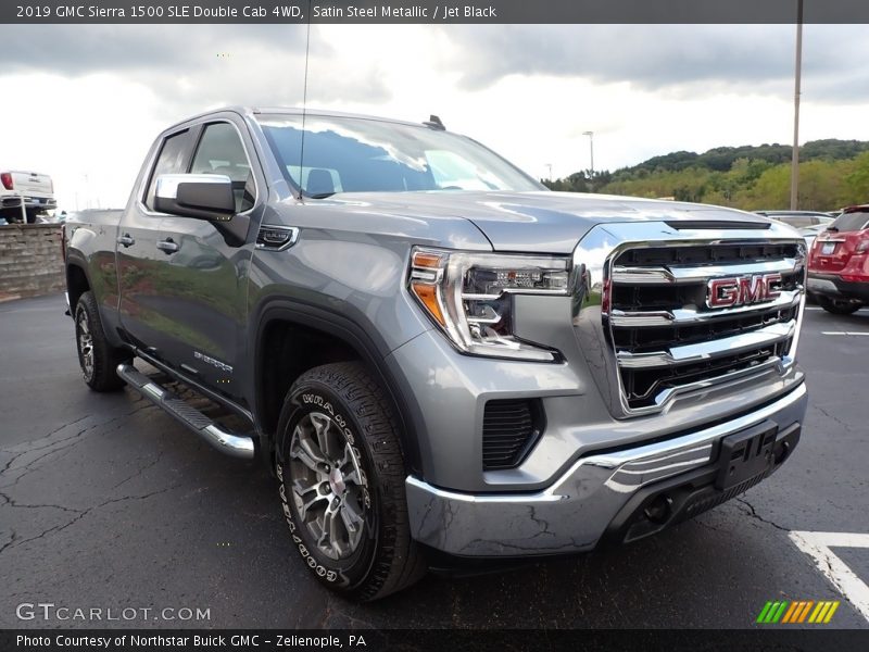 Satin Steel Metallic / Jet Black 2019 GMC Sierra 1500 SLE Double Cab 4WD