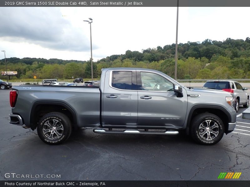 Satin Steel Metallic / Jet Black 2019 GMC Sierra 1500 SLE Double Cab 4WD