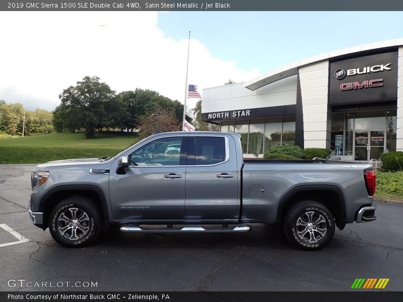 Satin Steel Metallic / Jet Black 2019 GMC Sierra 1500 SLE Double Cab 4WD