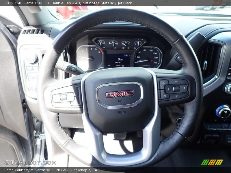 Satin Steel Metallic / Jet Black 2019 GMC Sierra 1500 SLE Double Cab 4WD