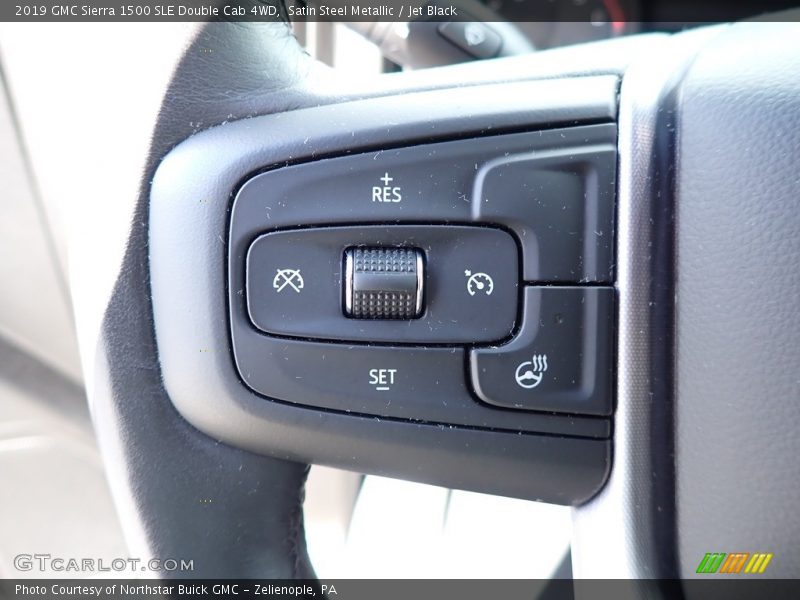 Satin Steel Metallic / Jet Black 2019 GMC Sierra 1500 SLE Double Cab 4WD