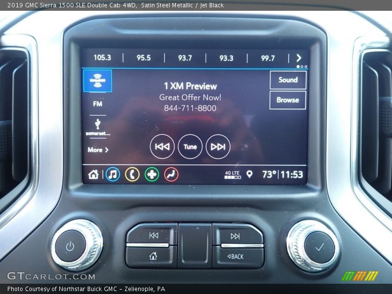 Satin Steel Metallic / Jet Black 2019 GMC Sierra 1500 SLE Double Cab 4WD