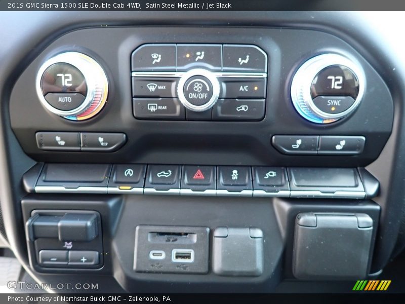 Satin Steel Metallic / Jet Black 2019 GMC Sierra 1500 SLE Double Cab 4WD