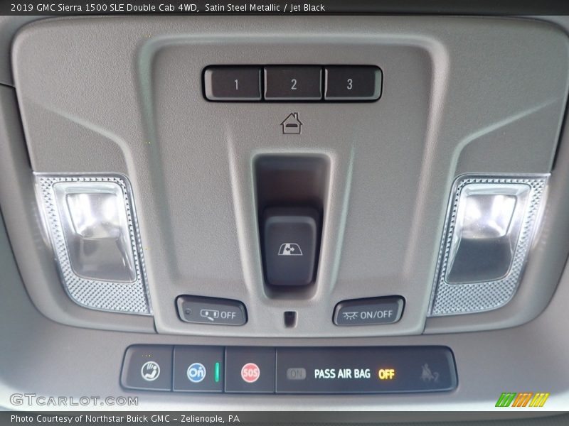 Satin Steel Metallic / Jet Black 2019 GMC Sierra 1500 SLE Double Cab 4WD