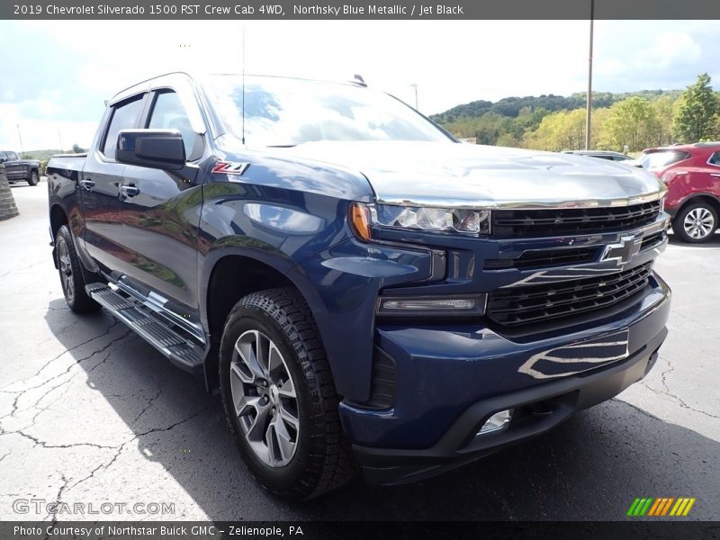Northsky Blue Metallic / Jet Black 2019 Chevrolet Silverado 1500 RST Crew Cab 4WD
