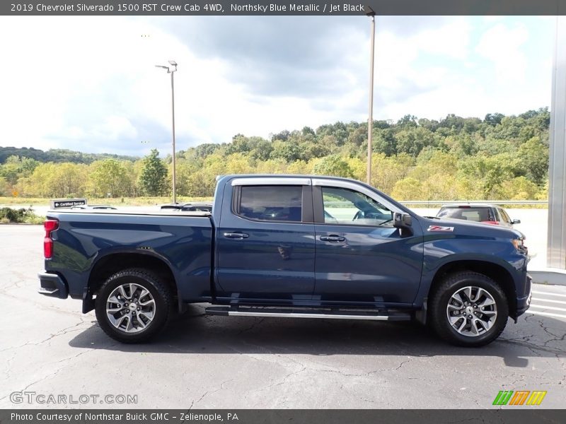 Northsky Blue Metallic / Jet Black 2019 Chevrolet Silverado 1500 RST Crew Cab 4WD