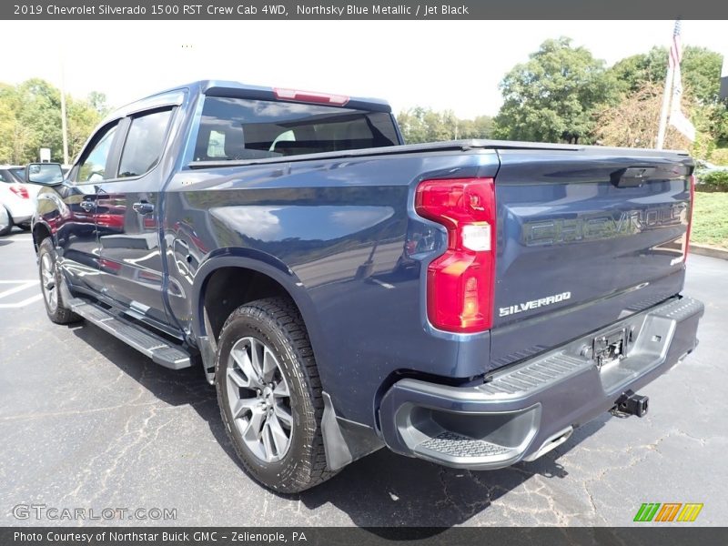Northsky Blue Metallic / Jet Black 2019 Chevrolet Silverado 1500 RST Crew Cab 4WD