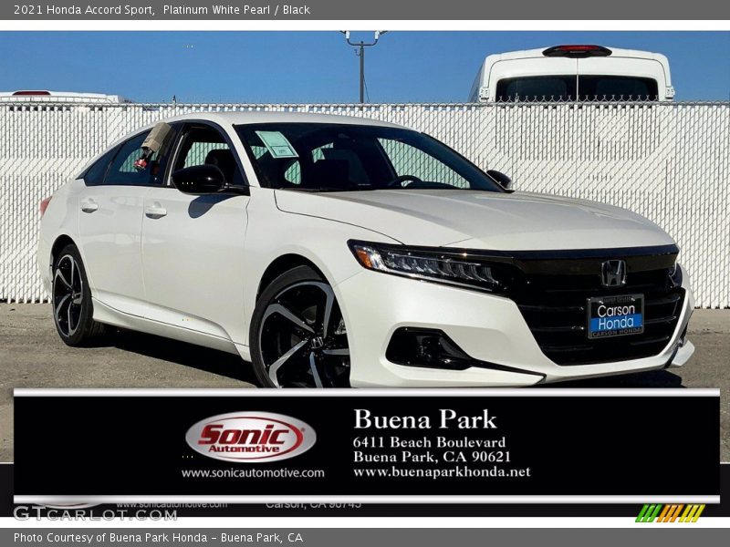 Platinum White Pearl / Black 2021 Honda Accord Sport