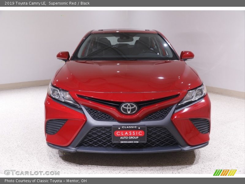 Supersonic Red / Black 2019 Toyota Camry LE