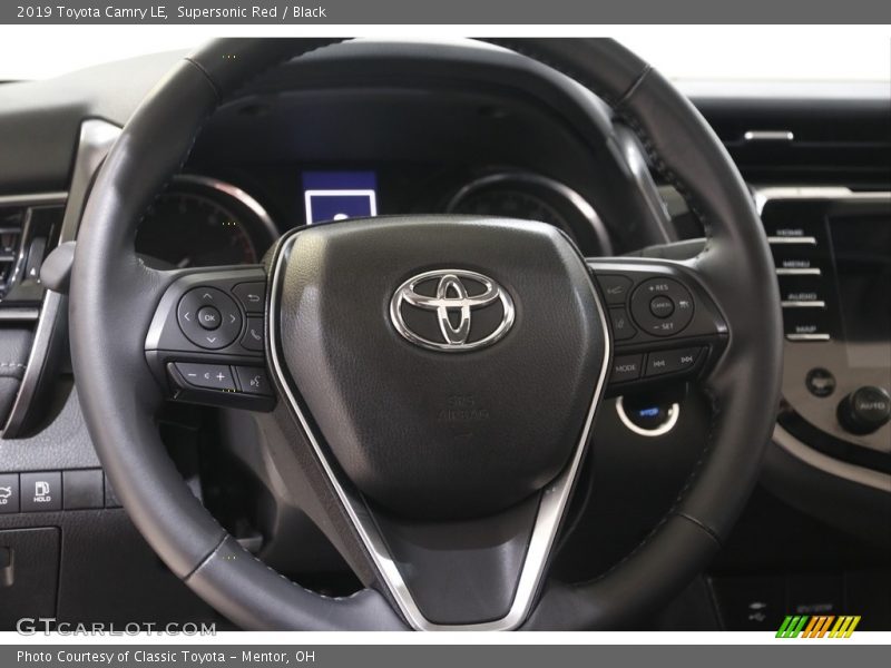 Supersonic Red / Black 2019 Toyota Camry LE
