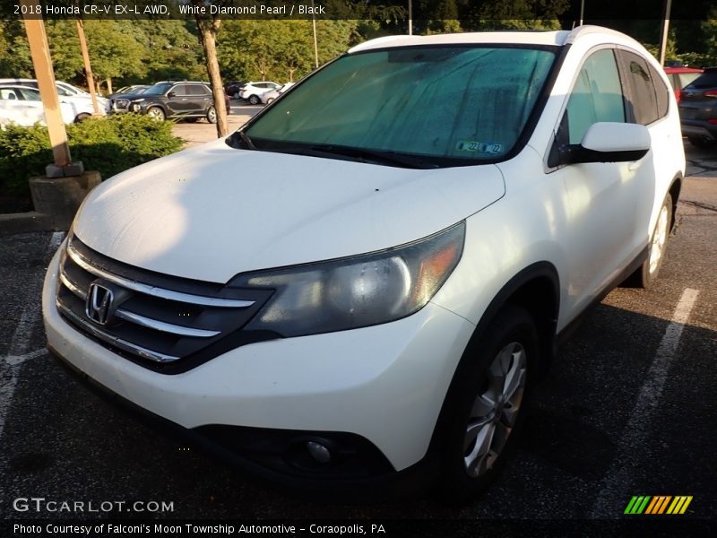 White Diamond Pearl / Black 2018 Honda CR-V EX-L AWD