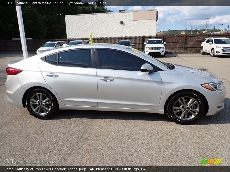 Symphony Silver / Beige 2018 Hyundai Elantra Value Edition