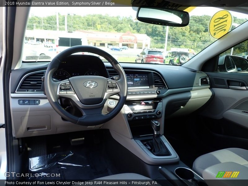 Symphony Silver / Beige 2018 Hyundai Elantra Value Edition