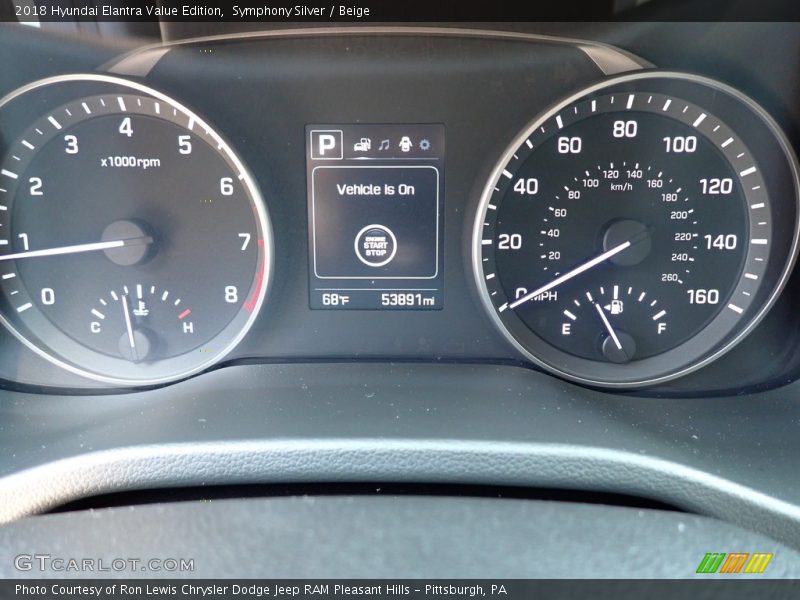 Symphony Silver / Beige 2018 Hyundai Elantra Value Edition