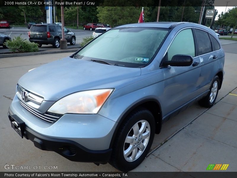 Royal Blue Pearl / Gray 2008 Honda CR-V EX 4WD