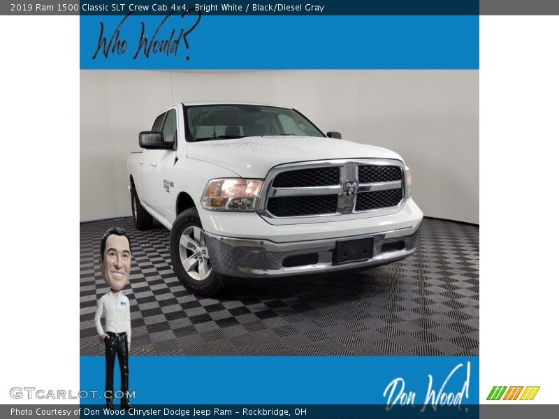 Bright White / Black/Diesel Gray 2019 Ram 1500 Classic SLT Crew Cab 4x4