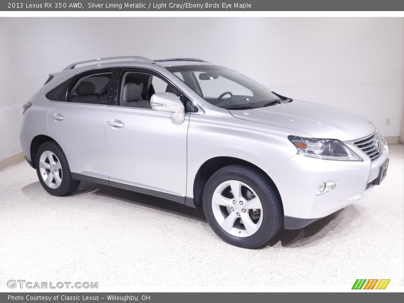 Silver Lining Metallic / Light Gray/Ebony Birds Eye Maple 2013 Lexus RX 350 AWD