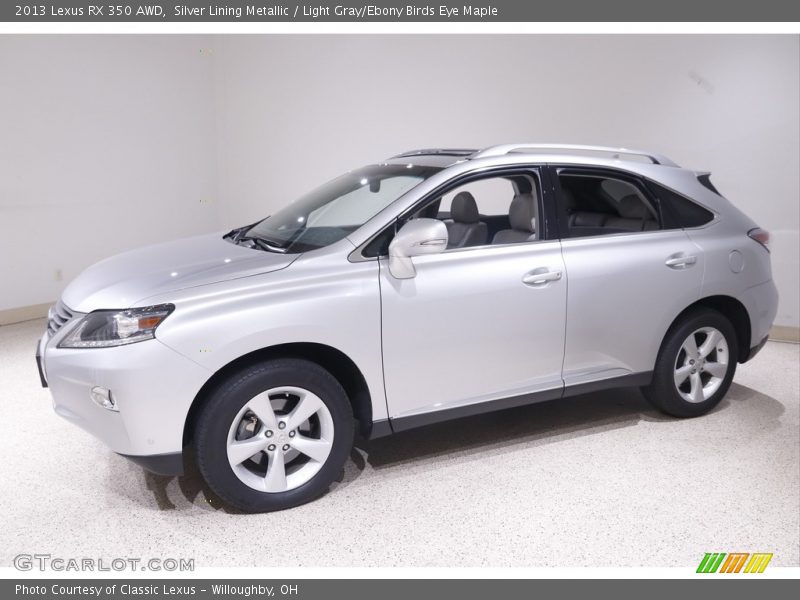 Silver Lining Metallic / Light Gray/Ebony Birds Eye Maple 2013 Lexus RX 350 AWD