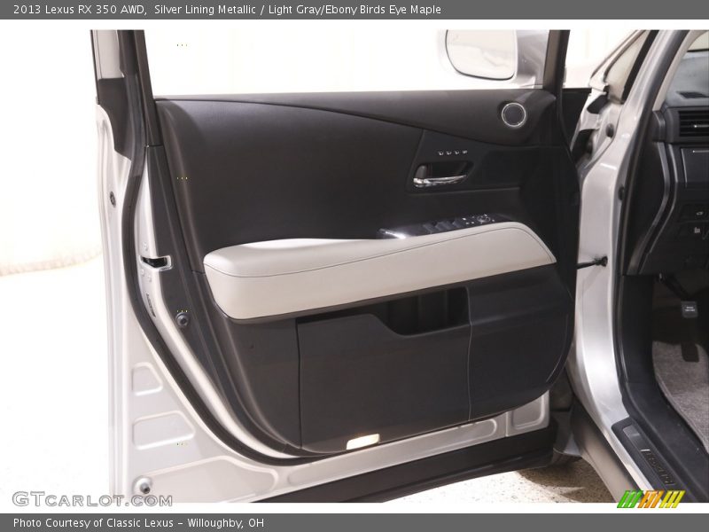 Silver Lining Metallic / Light Gray/Ebony Birds Eye Maple 2013 Lexus RX 350 AWD