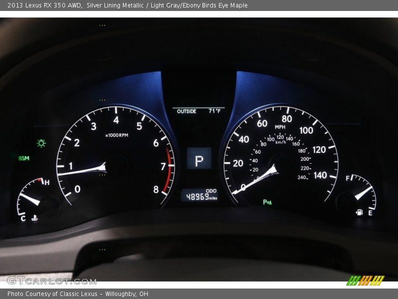 Silver Lining Metallic / Light Gray/Ebony Birds Eye Maple 2013 Lexus RX 350 AWD