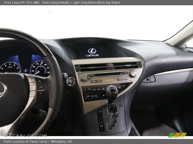 Silver Lining Metallic / Light Gray/Ebony Birds Eye Maple 2013 Lexus RX 350 AWD