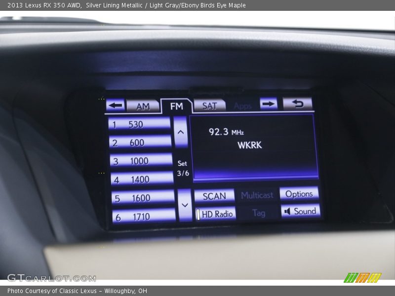 Silver Lining Metallic / Light Gray/Ebony Birds Eye Maple 2013 Lexus RX 350 AWD