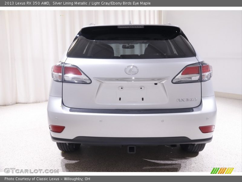 Silver Lining Metallic / Light Gray/Ebony Birds Eye Maple 2013 Lexus RX 350 AWD
