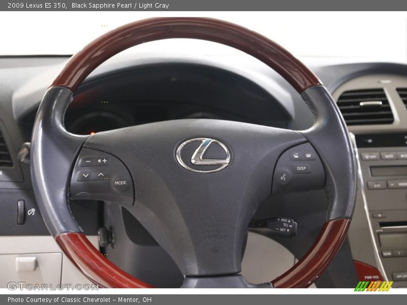 Black Sapphire Pearl / Light Gray 2009 Lexus ES 350