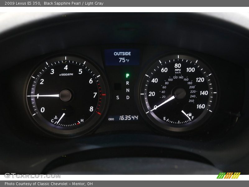 Black Sapphire Pearl / Light Gray 2009 Lexus ES 350