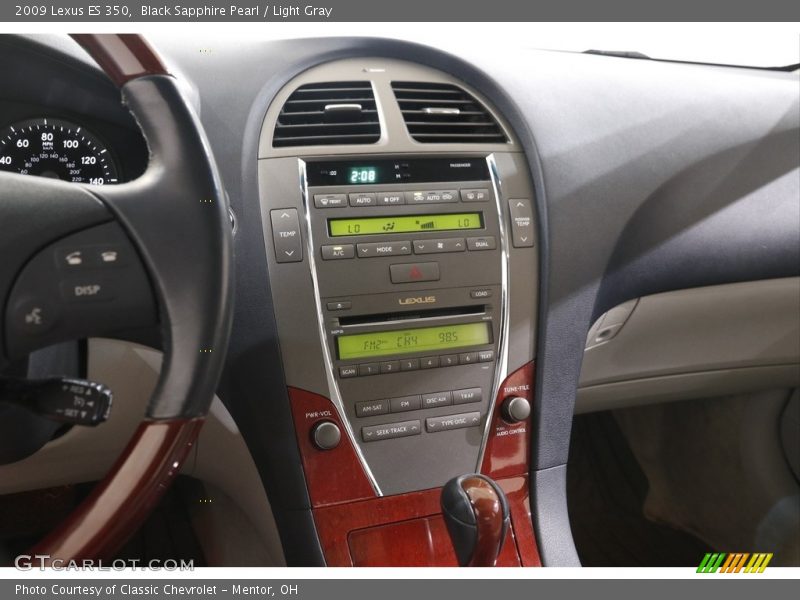Black Sapphire Pearl / Light Gray 2009 Lexus ES 350