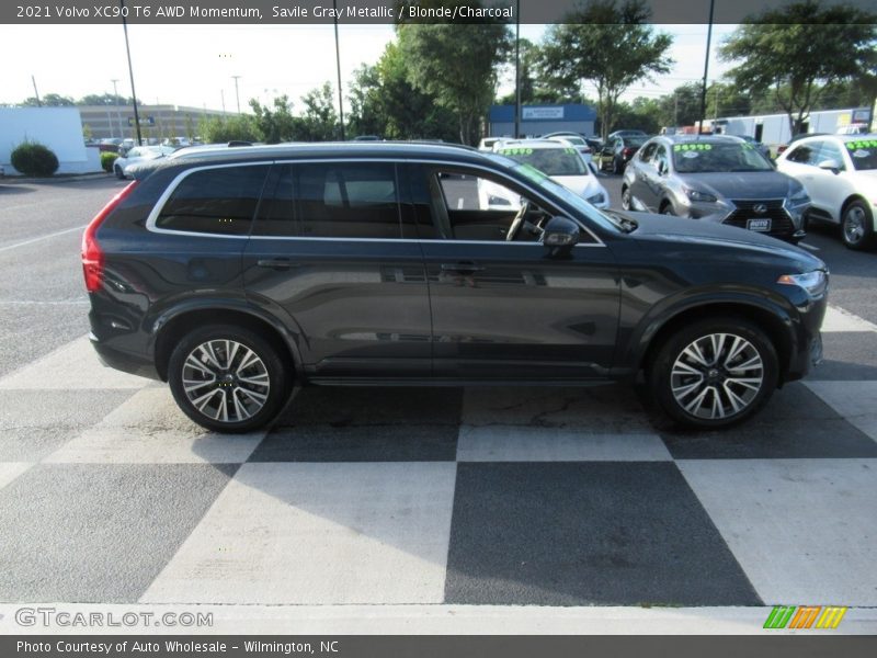 Savile Gray Metallic / Blonde/Charcoal 2021 Volvo XC90 T6 AWD Momentum