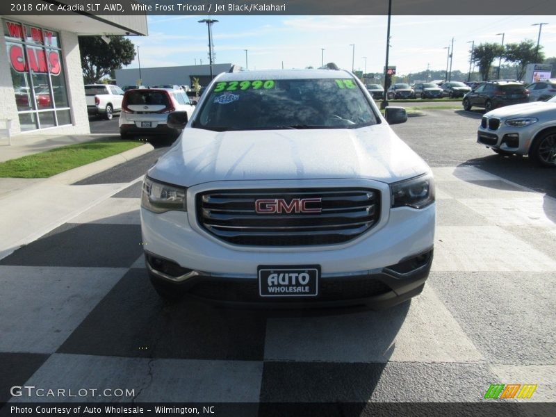 White Frost Tricoat / Jet Black/Kalahari 2018 GMC Acadia SLT AWD