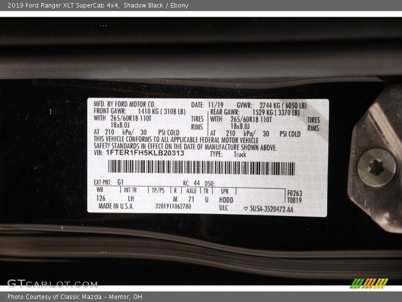 Shadow Black / Ebony 2019 Ford Ranger XLT SuperCab 4x4