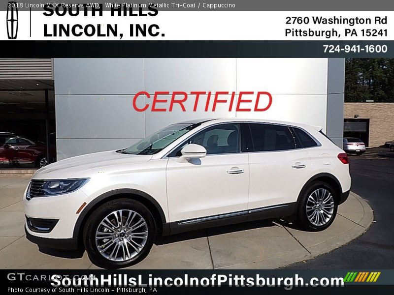 White Platinum Metallic Tri-Coat / Cappuccino 2018 Lincoln MKX Reserve AWD