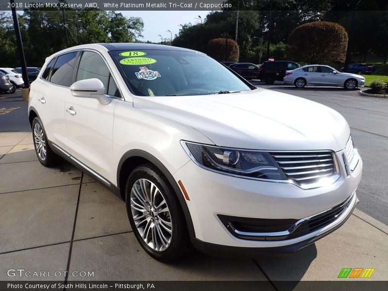 White Platinum Metallic Tri-Coat / Cappuccino 2018 Lincoln MKX Reserve AWD