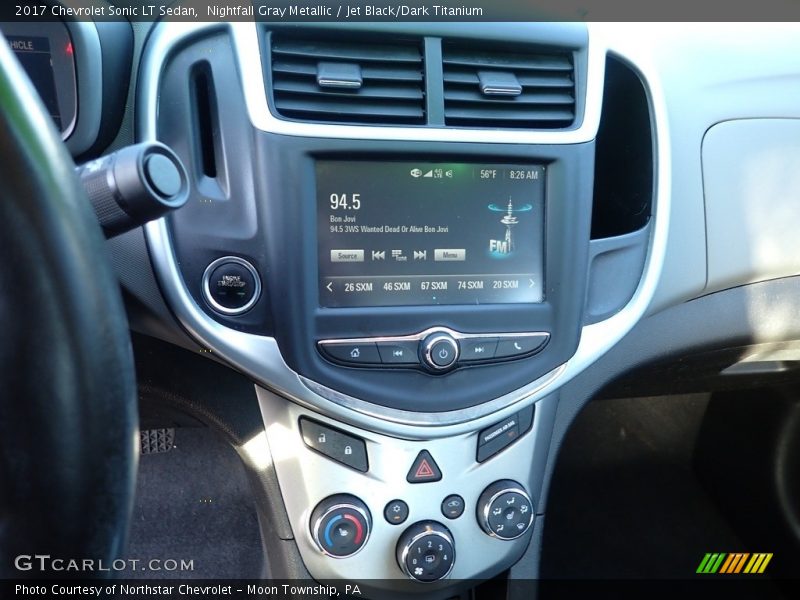 Nightfall Gray Metallic / Jet Black/Dark Titanium 2017 Chevrolet Sonic LT Sedan