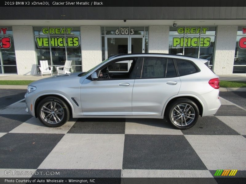 Glacier Silver Metallic / Black 2019 BMW X3 xDrive30i