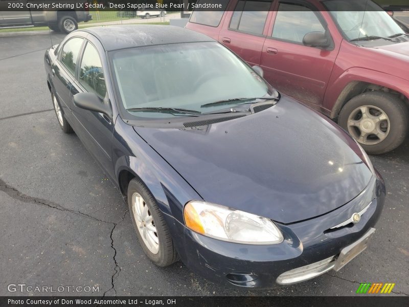 Deep Sapphire Blue Pearl / Sandstone 2002 Chrysler Sebring LX Sedan