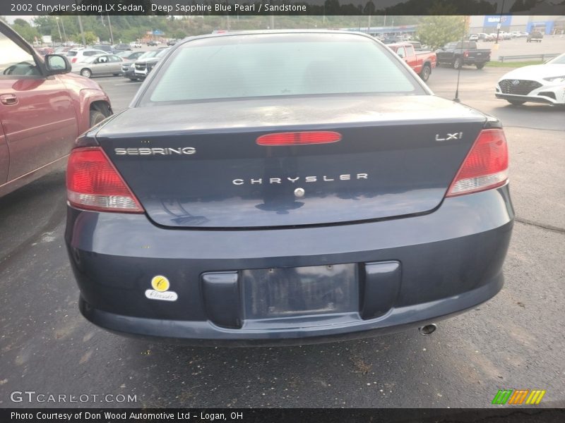 Deep Sapphire Blue Pearl / Sandstone 2002 Chrysler Sebring LX Sedan