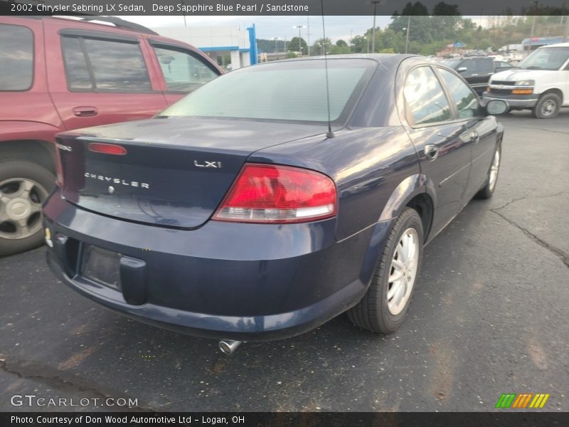 Deep Sapphire Blue Pearl / Sandstone 2002 Chrysler Sebring LX Sedan