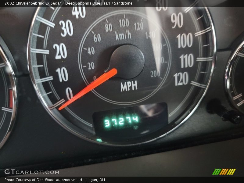 Deep Sapphire Blue Pearl / Sandstone 2002 Chrysler Sebring LX Sedan