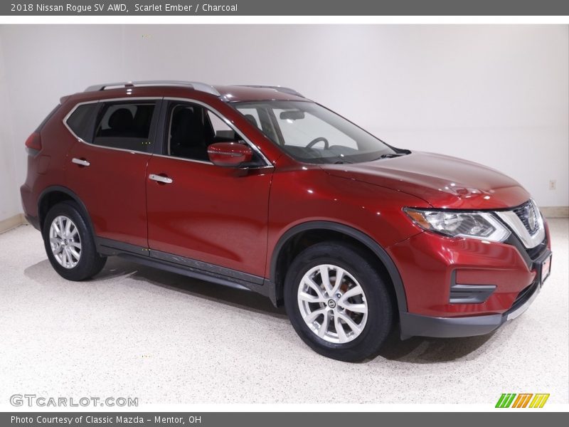 Scarlet Ember / Charcoal 2018 Nissan Rogue SV AWD