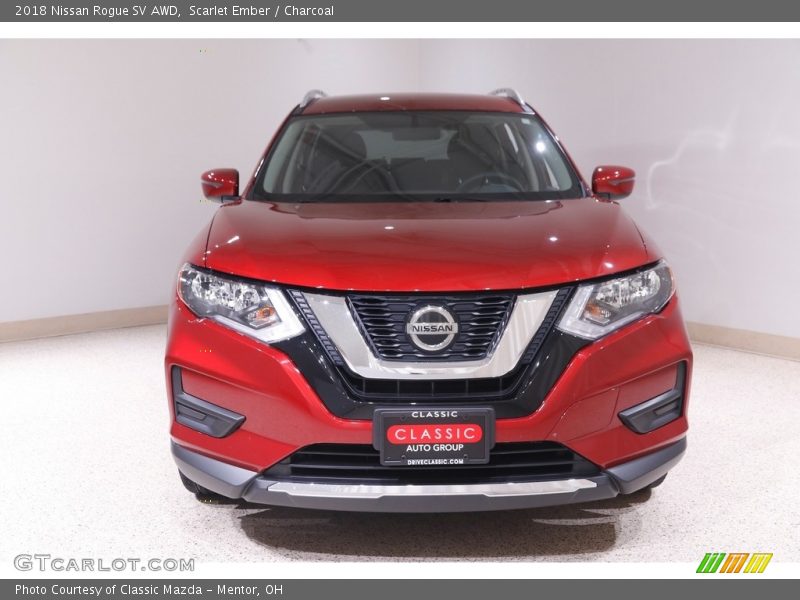 Scarlet Ember / Charcoal 2018 Nissan Rogue SV AWD