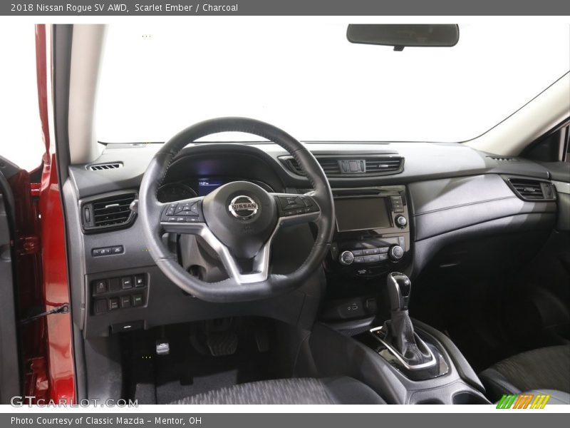 Scarlet Ember / Charcoal 2018 Nissan Rogue SV AWD