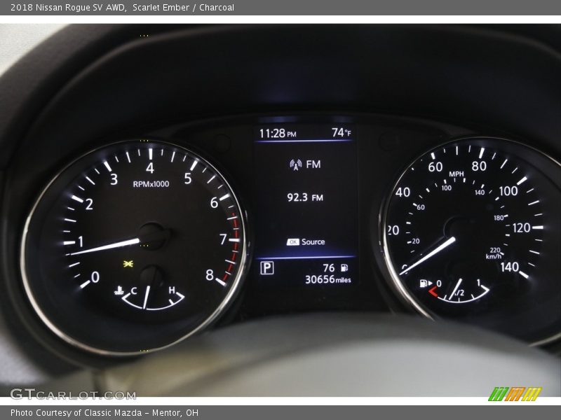 Scarlet Ember / Charcoal 2018 Nissan Rogue SV AWD
