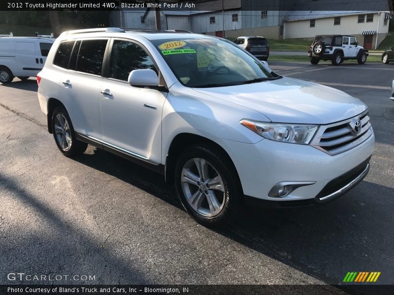 Blizzard White Pearl / Ash 2012 Toyota Highlander Limited 4WD