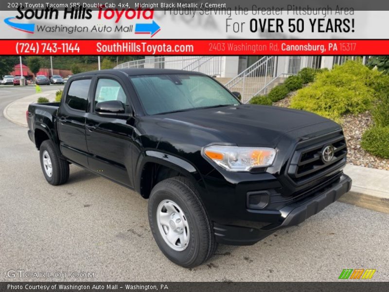 Midnight Black Metallic / Cement 2021 Toyota Tacoma SR5 Double Cab 4x4