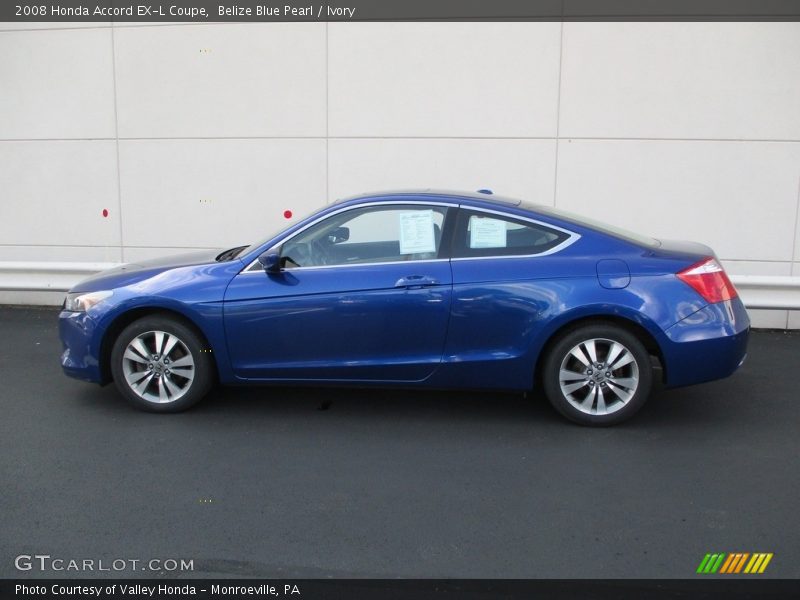 Belize Blue Pearl / Ivory 2008 Honda Accord EX-L Coupe