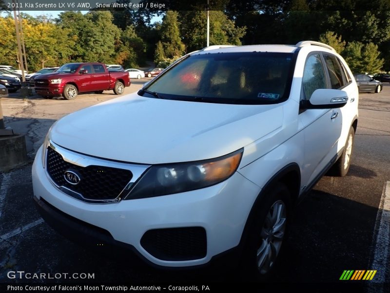 Snow White Pearl / Beige 2011 Kia Sorento LX V6 AWD