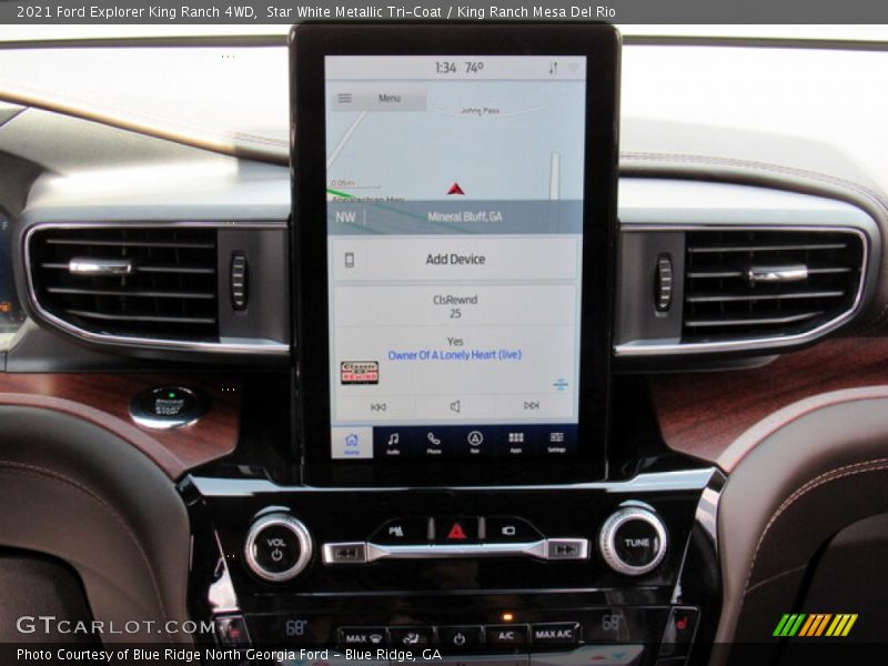 Navigation of 2021 Explorer King Ranch 4WD